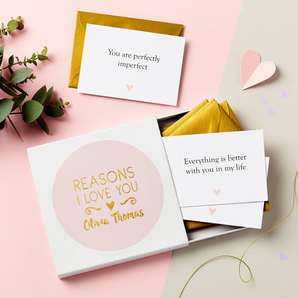 Personalised Foiled Reasons I Love You Notes, 1 of 6