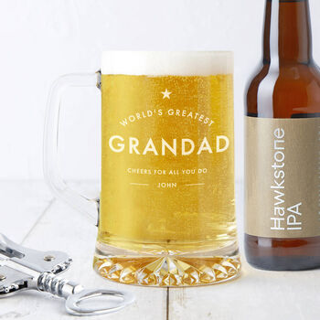 'Worlds Greatest Grandad' Personalised Beer Tankard Father's Day Gift, 2 of 4