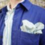 Dancys Mens Pale Blue Paisley Print Pocket Square, thumbnail 3 of 9