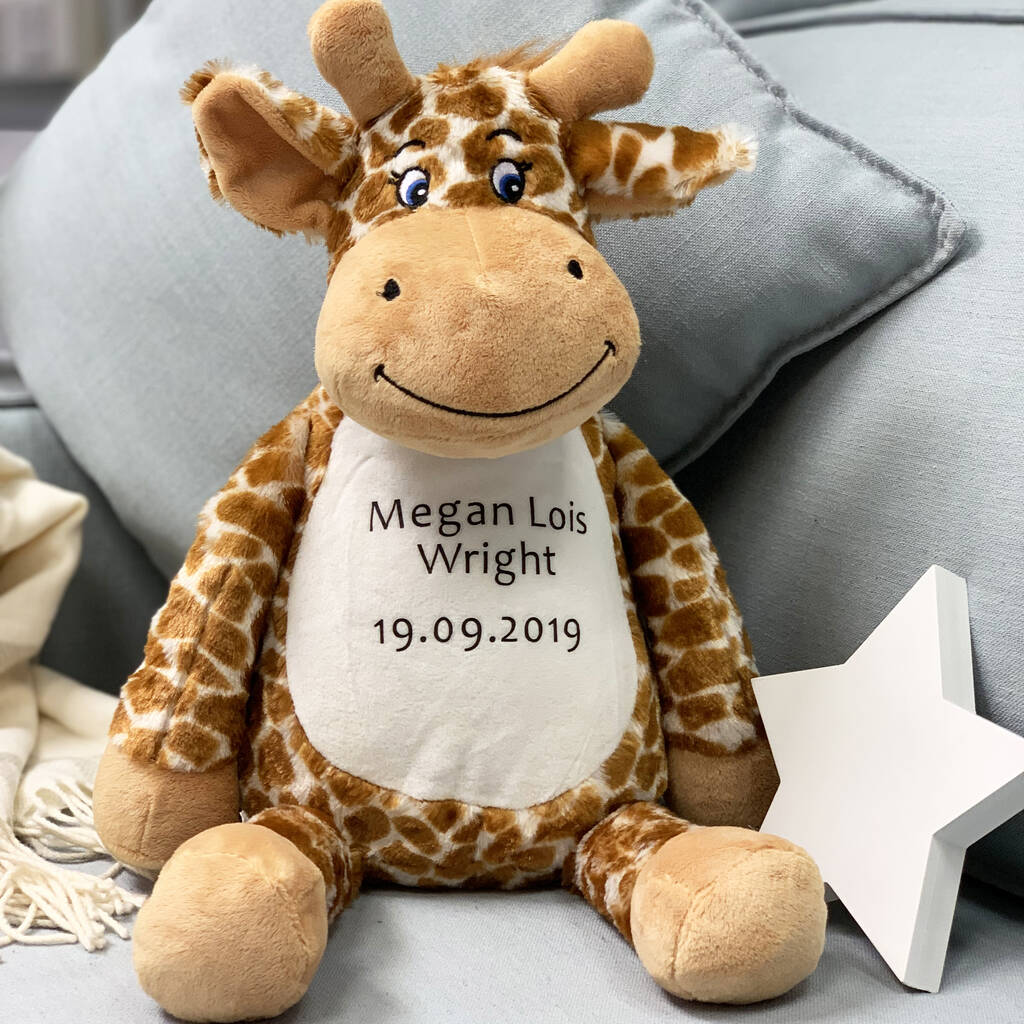 Personalised Giraffe Soft Toy And Pyjama Case By Perfect Personalised