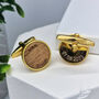 Personalised Walnut Wood Groom And Coordinate Cufflinks, Wedding, thumbnail 4 of 5