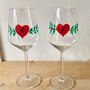 Personalised Hand Painted Valentines Initials Glass Set, thumbnail 3 of 3
