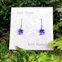 Periwinkle Blue Flower Drop Earrings, thumbnail 3 of 6