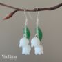 Sterling Silver 925 White Lilly Of The Valley Dangle Earrings, thumbnail 1 of 4