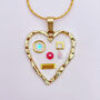 Cute Robots Heart Necklace Small Hand Made, thumbnail 1 of 8