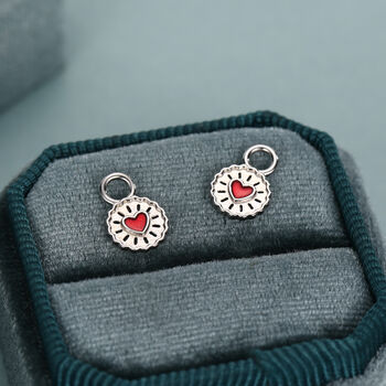 Sterling Silver Jam Biscuit Charm Hoop Earrings, 6 of 12