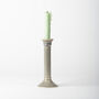 Handmade Pale Grey Ceramic Tall Taper Candlestick, thumbnail 1 of 3