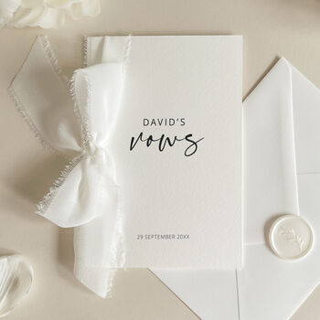 Luxury 'His Vows' Wedding Vows Card, Personalised, 6 of 11