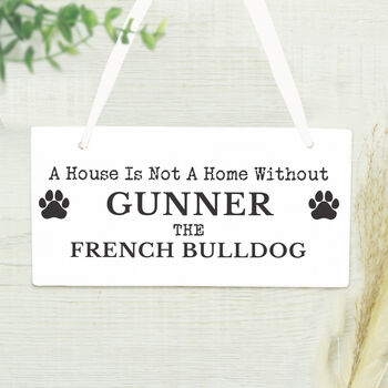 Personalised Paw Print Dog Breed Wooden Sign, 3 of 4