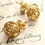 Nest Gold Plated Silver Stud Earrings, thumbnail 1 of 3