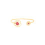 Cuff Gold Plated And Pink Flower Bangle, thumbnail 2 of 3