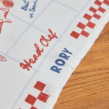 Personalised Head Chef Pizzeria Tea Towel, 2 of 2