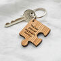 Personalised Wooden Gift Missing Piece Jigsaw Keyring, thumbnail 1 of 6