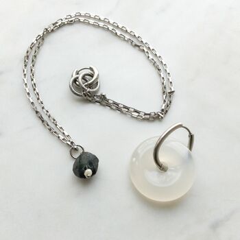 Silver White Iceberg Necklace And Single Earring, 4 of 6