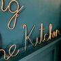 Dancing In The Kitchen Gold Wire Word Sign, thumbnail 3 of 3