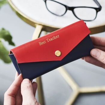 Teachers Gift Personalised Leather Glasses Case, 4 of 4