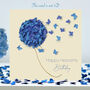 Heavenly Birthday Butterfly Blue Hydrangea Card, Not 3D, thumbnail 1 of 12