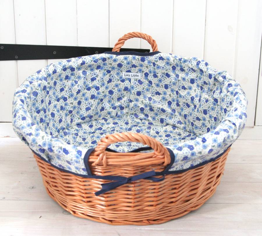 floral oilcloth lined laundry basket by lucy lilybet