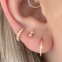 14 Carat Gold Beaded Stacked Lobe Single Earring, thumbnail 2 of 5