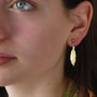 Rose Gold Vermeil Feather Drop Earrings, thumbnail 2 of 7