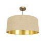 Beige Linen Lampshade With A Metallic Lining, thumbnail 1 of 4