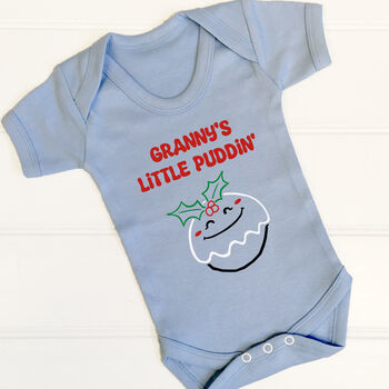 Personalised Little Christmas Puddin' Babygrow/T Shirt, 6 of 12