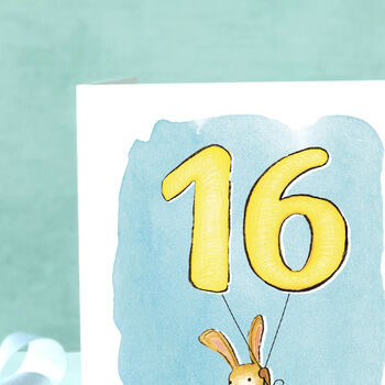 Rabbit 16th Birthday Card, 2 of 7