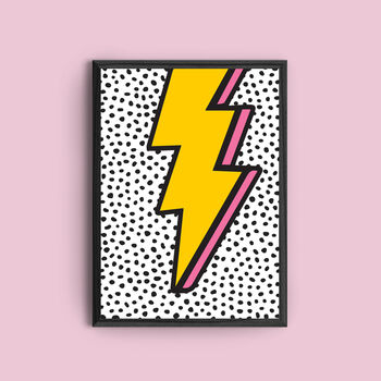 'Lightning Bolt' Colourful Art Print, 2 of 2