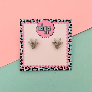 Small Reindeer Christmas Studs *More Colours Available*, 9 of 10
