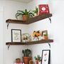 Four Pieces Dark Brown Corner Wall Mounted Shelves, thumbnail 2 of 7
