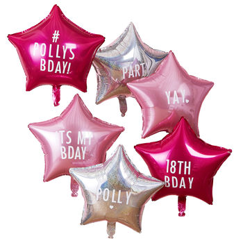 Personalisable Star Shaped Party Balloons With Stickers, 2 of 3