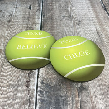 Personalised Tennis Ball Coaster, 2 of 3