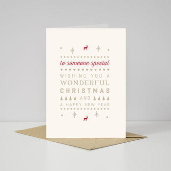 Contemporary 'to Someone Special' Christmas Card By Megan Claire