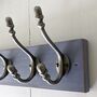 Salvaged Wooden Coat Rack Painted In Old Violet, thumbnail 5 of 5