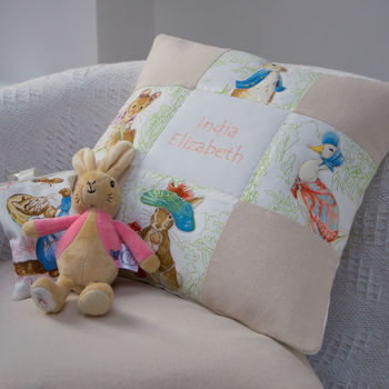 Beatrix Potter© Patchwork Name Cushion, 6 of 7