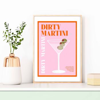Dirty Martini Cocktail Poster, 5 of 5