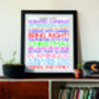 Personalised 'Favourite Things' Framed Print: Colours, thumbnail 6 of 6
