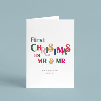 Personalised 'First Year As Mr And Mr' Christmas Card, 2 of 4