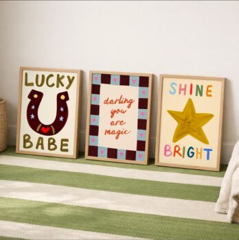 Shine Bright Star Drawn Illustrated Nursery Print, 3 of 4