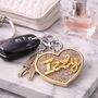 Personalised Heart Acrylic Glitter Key Ring Bag Charm, thumbnail 1 of 5