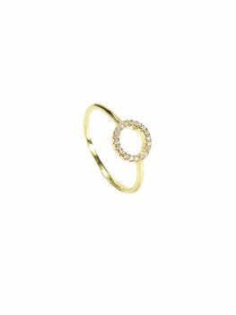 O Circle Halo Ring, Rose Or Gold Vermeil 925 Silver, 6 of 10