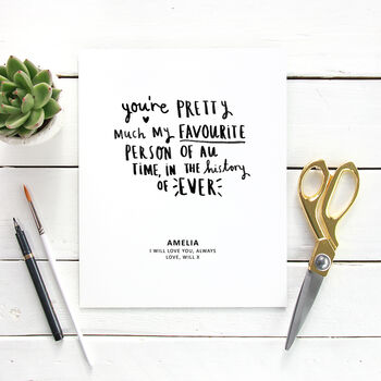 Personalised 'Favourite Person Ever' Friendship Print, 2 of 4