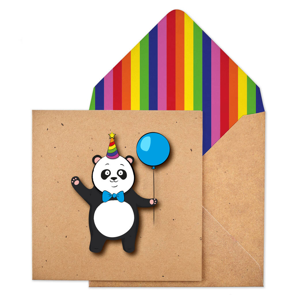 Handmade Panda Birthday Personalised Card, 1 of 5