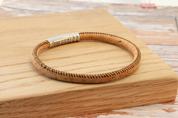 Personalised Cork Bracelet – Natural Portuguese Cord With Hidden Engraved Steel Clasp, 5 of 9