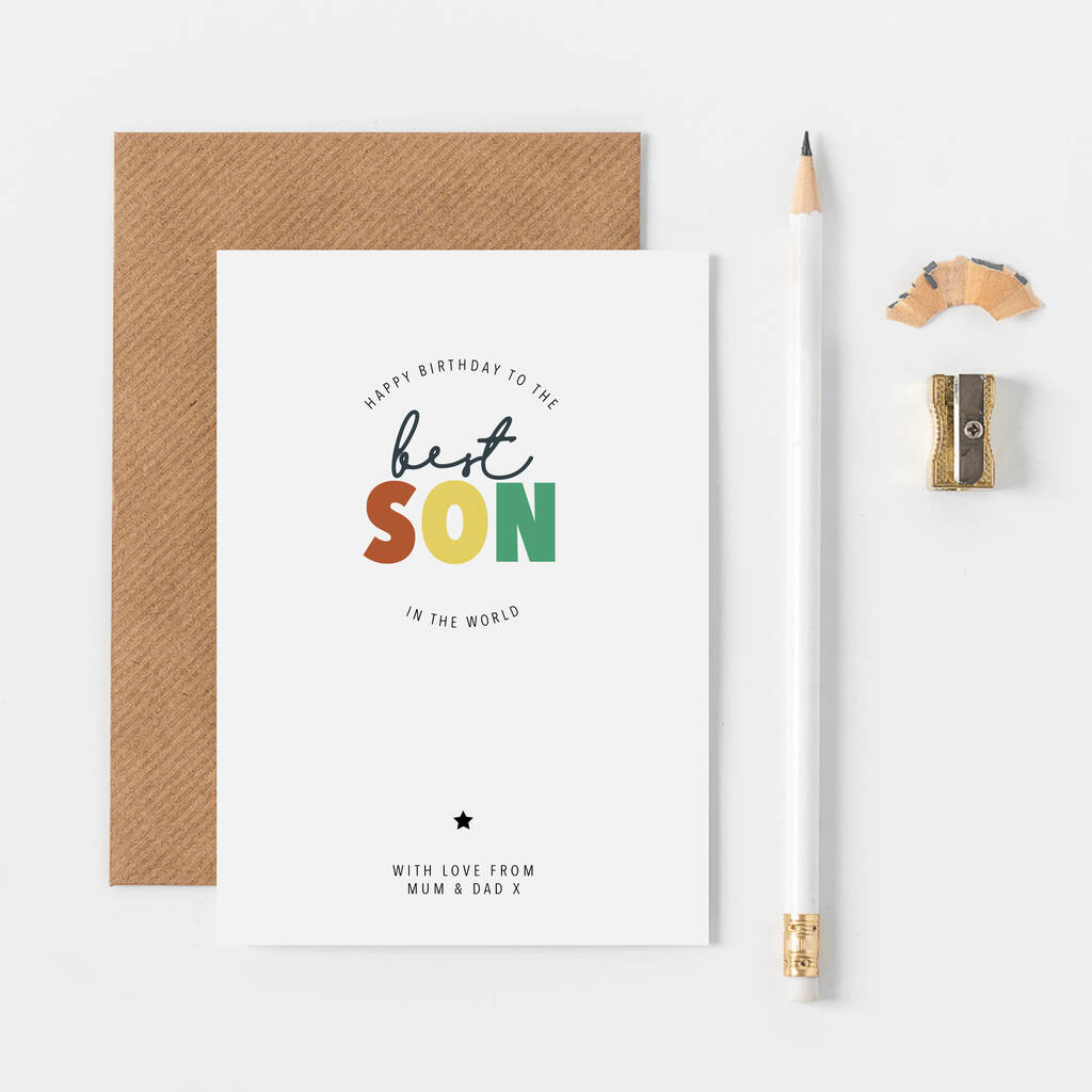 Personalised Best Son In The World Birthday Card, 1 of 2