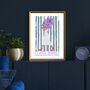 Personalised Flower Market Boho Iris Travel Print, thumbnail 3 of 5