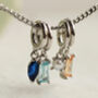 Sterling Silver Birthstone Charm Necklace, thumbnail 1 of 10