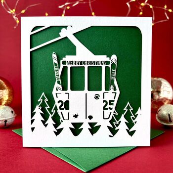 Ski Lift Personalised Family Christmas Card, 3 of 6