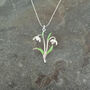 White Open Snowdrop January Birth Flower Necklace, thumbnail 2 of 3
