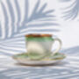 Green Set Of Two Porcelain Espresso Cup And Saucer Set, thumbnail 1 of 11